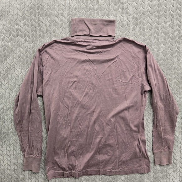Vintage Ralph Lauren Medium Mauve Long Sleeve Cotton Turtleneck Shirt Unisex - Picture 12 of 12